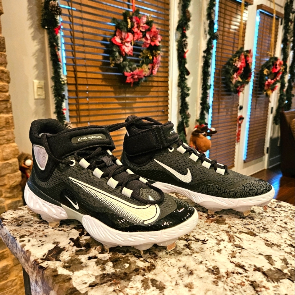 Nike Alpha Huarache Elite 4 Mid Baseball Cleats Black Men’s 7